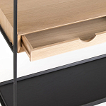 Металлический стеллаж с деревянными полками и ящиками Menzie Metal Wood Rack варинант исполнения - 3 | Loft Concept в Самаре