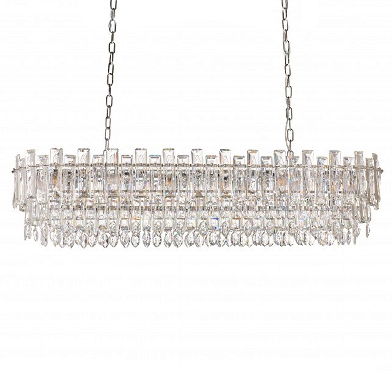 Люстра овальная с хрустальными подвесками Gorgeous Crystal Light Хром Прозрачный Золотой Люстра овальная с хрустальными подвесками Gorgeous Crystal Light Хром Прозрачный Золотой в Самаре | Loft Concept