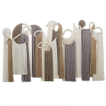 Настенный декор с бахромой белого и бежевого цвета Abstraction I варинант исполнения - 3 | Loft Concept в Самаре