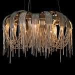 Люстра подвесная круглая с изогнутыми металлическими дугами и ниспадающими цепочками 65 см Atlantis Chain варинант исполнения - 14 | Loft Concept в Самаре