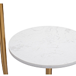 Торшер с мраморным столиком и золотым плафоном Ezio Floor Lamp варинант исполнения - 2 | Loft Concept в Самаре