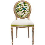 Стул бежевый из натурального бука с изображением птиц и цветов Blooming White Magnolias варинант исполнения - 1 | Loft Concept в Самаре