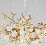 Люстра подвесная золотого цвета с декоративными ветвями и прозрачными рельефными подвесками FAIRYTREE Light варинант исполнения - 7 | Loft Concept в Самаре