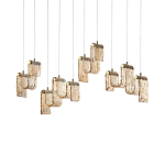 Подвесной светильник линейный с плафонами волнистой формы из фактурного стекла Big Wave варинант исполнения - 7 | Loft Concept в Самаре