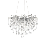 Люстра подвесная с прозрачными стеклянными подвесками в форме капель Диаметр 60 см Droplet Chandelier варинант исполнения - 14 | Loft Concept в Самаре