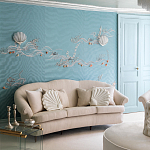 Обои с вышивкой ручной работы Amami Waves Moonbeam colourway on silk moire варинант исполнения - 1 | Loft Concept в Самаре