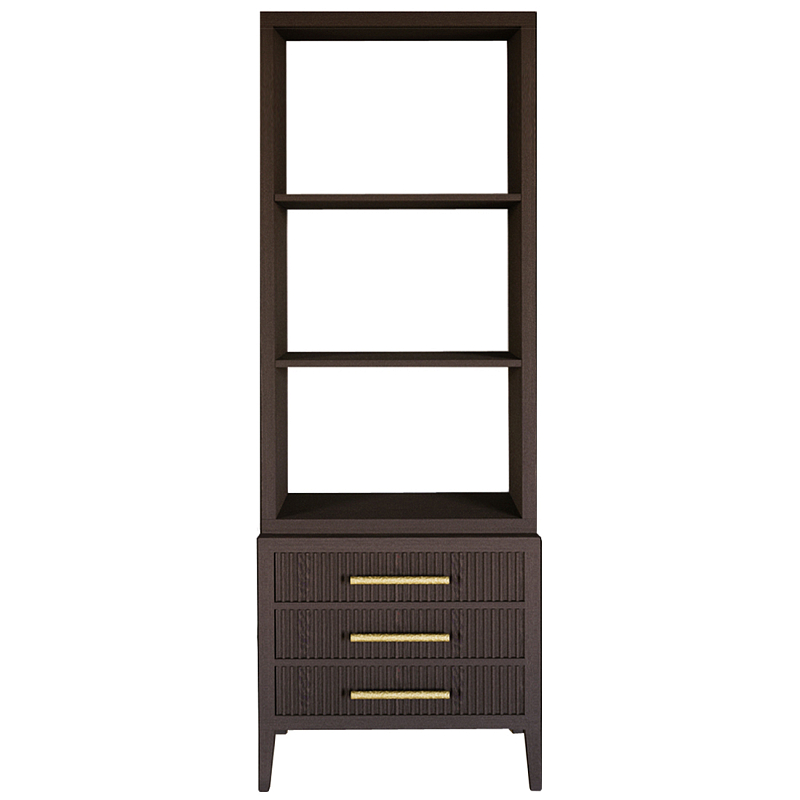 Этажерка Primo с ящиками шпон Темный орех Темный дуб Золотой в Самаре | Loft Concept 