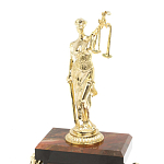 Часы настольные бронзовые из натурального камня Яшма с декором в виде Фемиды Themis Stone Clock варинант исполнения - 3 | Loft Concept в Самаре