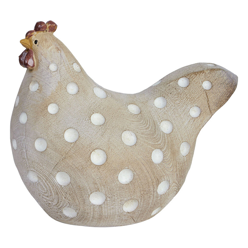 Статуэтка курица с текстурной поверхностью бежевого цвета Rustic Chicken Красный Бежевый Белый в Самаре | Loft Concept 