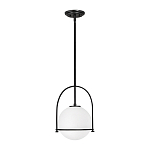 Подвесной светильник с белым плафоном в форме шара в арочной подвеске Hinkley варинант исполнения - 1 | Loft Concept в Самаре