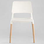 Пластиковый стул на ножках из массива бука Ferret White варинант исполнения - 3 | Loft Concept в Самаре