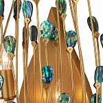 Бра настенное золотое с декором из бирюзовых элементов Peacock Tail варинант исполнения - 1 | Loft Concept в Самаре