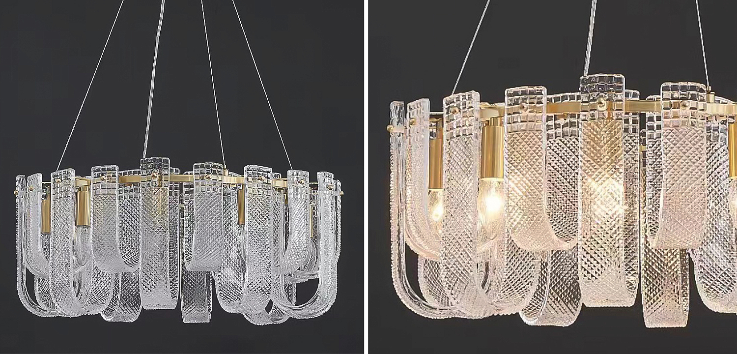 Люстра Prudence Textured Glass Chandelier Люстра Prudence Textured Glass Chandelier - Loft-Concept в Самаре