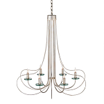 Люстра серебряного цвета с изогнутыми элементами каркаса Twisted Iron Chandelier варинант исполнения - 1 | Loft Concept в Самаре