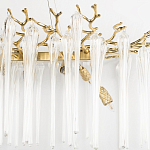 Люстра подвесная прямоугольная с бронзовыми акцентами и прозрачными стеклянными каплями Droplet Chandelier варинант исполнения - 5 | Loft Concept в Самаре