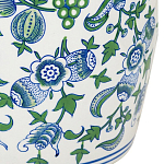 Ваза с зелено-голубым цветочным узором на белом фоне 61 см Blue & White Ornament варинант исполнения - 2 | Loft Concept в Самаре