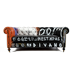 Диван Честерфильд граффити graffiti Orange Sofa натуральная кожа варинант исполнения - 3 | Loft Concept в Самаре