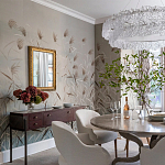 Обои ручная роспись Wild Grasses Special Colourway on Pale Grey dyed silk варинант исполнения - 1 | Loft Concept в Самаре