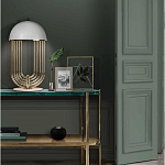 Консоль овальной формы золотая с полкой для хранения Craig варинант исполнения - 3 | Loft Concept в Самаре