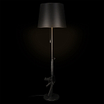 Торшер с черным абажуром и оригинальной ножкой в форме автомата Flos варинант исполнения - 1 | Loft Concept в Самаре