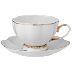 Чайный сервиз из фарфора со стразами на 6 персон 15 предметов Shine Porcelain варинант исполнения - 1 | Loft Concept в Самаре