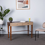 Стол письменный из массива бука с 2-мя ящиками бежевый Wenge Light варинант исполнения - 4 | Loft Concept в Самаре