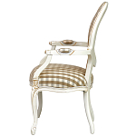 Стул с подлокотниками и круглой спинкой  Checkered Upholstery Chair обивка в клетку варинант исполнения - 3 | Loft Concept в Самаре