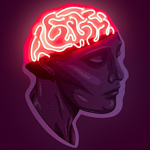 Неоновая настенная лампа Neon Brain Wall Lamp