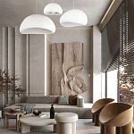 Подвесной светильник с куполообразным белым фактурным абажуром Sergey Makhno варинант исполнения - 7 | Loft Concept в Самаре