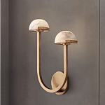 Бра с 2-мя мраморными плафонами на латунном корпусе Light Warm Light варинант исполнения - 3 | Loft Concept в Самаре