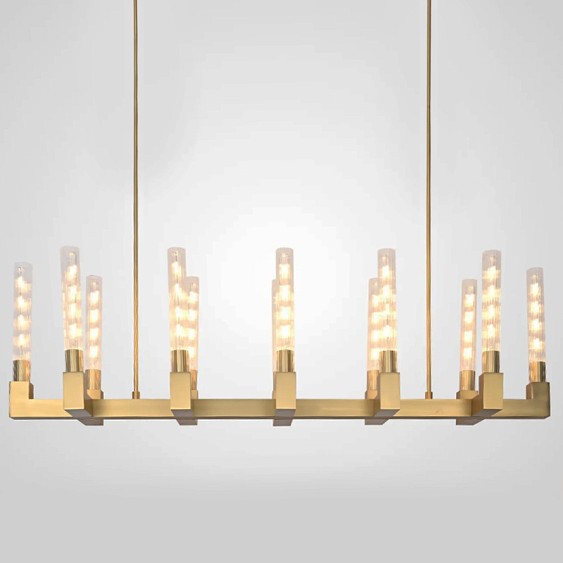 Люстра CANELLE Linear Chandelier 12 Modern Brass Латунь в Самаре | Loft Concept 