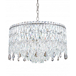 Люстра круглая с хрустальными подвесками на серебряном каркасе Roul Crystal Light варинант исполнения - 6 | Loft Concept в Самаре