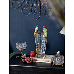 Ваза из прозрачного стекла с бронзовыми ножками и фигурками попугаев Eden Garden porcelain and bronze варинант исполнения - 2 | Loft Concept в Самаре