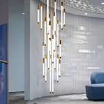 Люстра в современном стиле с 30-ю каскадными светодиодными лампами Golden LED Rain варинант исполнения - 2 | Loft Concept в Самаре