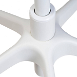 Стул с мягкой синей обивкой из велюра и подъемно-поворотным механизмом на белых колесиках Harper Blue and White варинант исполнения - 6 | Loft Concept в Самаре