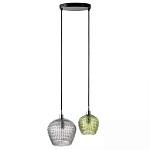 Подвесной светильник каскадный с 2-мя рельефными плафонами Cascade with Relief Lampshades варинант исполнения - 1 | Loft Concept в Самаре