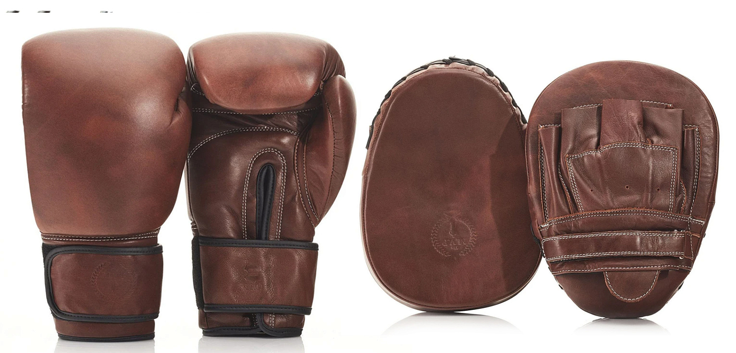 Винтажный набор перчаток для бокса и фитнеса LEATHER BOXING GLOVE СЕТ из 2-х Винтажный набор перчаток для бокса и фитнеса LEATHER BOXING GLOVE СЕТ из 2-х - Loft-Concept в Самаре
