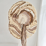 Овальный Современный Гобелен Абстракция в бежевых тонах Shallow варинант исполнения - 1 | Loft Concept в Самаре