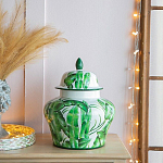 Ваза с зелёными листьями и крышкой Vase Green Leaves варинант исполнения - 3 | Loft Concept в Самаре