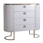 Комод белый овальный с мраморной столешницей Thoroughbass варинант исполнения - 1 | Loft Concept в Самаре