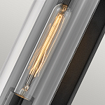 Настенный фонарь в индустриальном стиле с вытянутым цилиндрическим плафоном из прозрачного стекла и черным корпусом Hinkley варинант исполнения - 1 | Loft Concept в Самаре