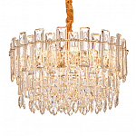 Круглая люстра с хрустальными подвесками на золотистом каркасе Gorgeous Crystal Light варинант исполнения - 3 | Loft Concept в Самаре
