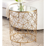 Приставной стол золотой с зеркальной столешницей Golden Symphony варинант исполнения - 2 | Loft Concept в Самаре