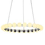 Люстра светодиодная кольцевая с круглыми плафонами белого цвета PEARLS Suspension 48 варинант исполнения - 1 | Loft Concept в Самаре