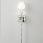 Бра с белым текстильным абажуром и хрустальными подвесками с декоративной кисточкой Lustre Reverie варинант исполнения - 6 | Loft Concept в Самаре