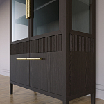 Витрина Primo со стеклянными фасадами и буфетом шпон Темный орех варинант исполнения - 7 | Loft Concept в Самаре