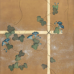 Обои ручная роспись Morning Glory Original colourway on gold metallic silk варинант исполнения - 1 | Loft Concept в Самаре