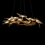 Люстра подвесная с прозрачными стеклянными птичками на ветвях Диаметр 100 см Serip Voa варинант исполнения - 7 | Loft Concept в Самаре