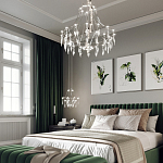 Люстра подвесная из металла с хрустальными подвесками прозрачного цвета Quasar 41 варинант исполнения - 13 | Loft Concept в Самаре