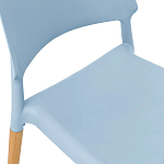 Пластиковый стул на ножках из массива бука Ferret Blue варинант исполнения - 4 | Loft Concept в Самаре